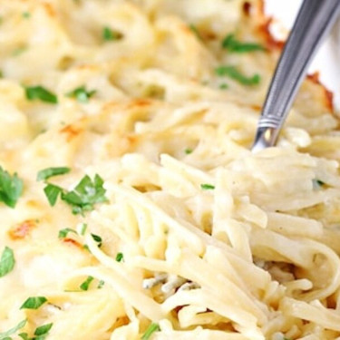 Ovnbagt Kylling Alfredo Pasta Ovnbagt Kylling Alfredo Pasta