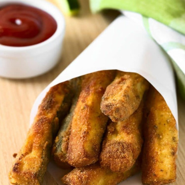 Stegte Zucchinistænger Stegte Zucchinistænger