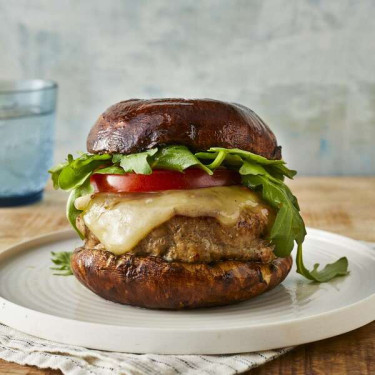 Portobello Schweiziske Tyrkiet Burger Portobello Schweiziske Tyrkiet Burger